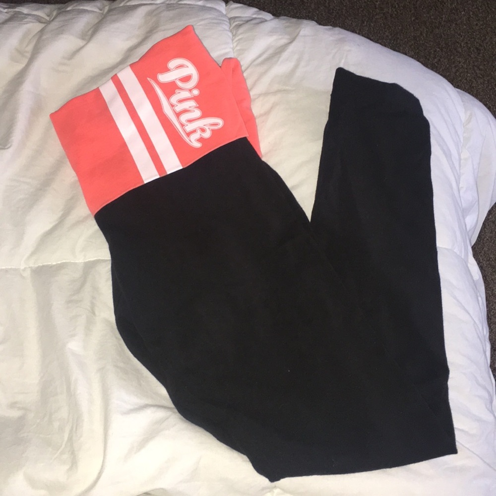 Pink Victoria’s Secret yoga leggings